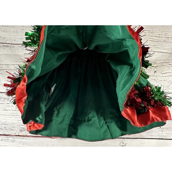 New Love & Let Love Candy Cane Skater Skirt Tinsel Trim Juniors Size XS Green - Picture 10 of 16